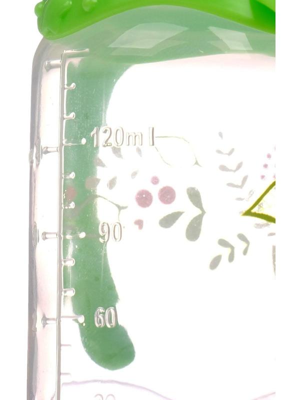 Бутылочка для кормления «Лисичка Соня» детская классическая, с ручками, 150 мл, от 0 мес., цвет зелёный