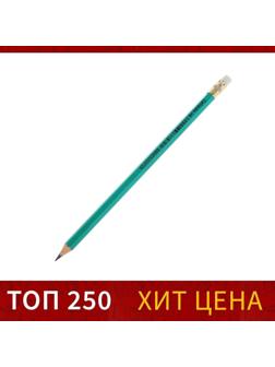 Карандаш чернографитный Н, Calligrata, пластиковый, зелёный