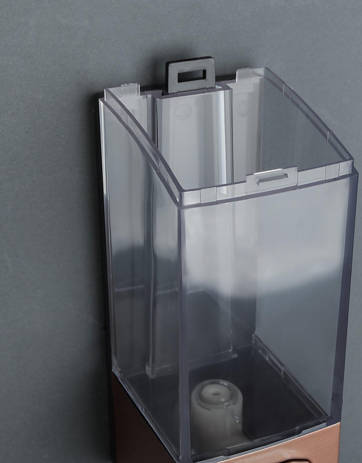 Диспенсер для антисептика/жидкого мыла механический, 350 мл, пластик, цвет коричневый