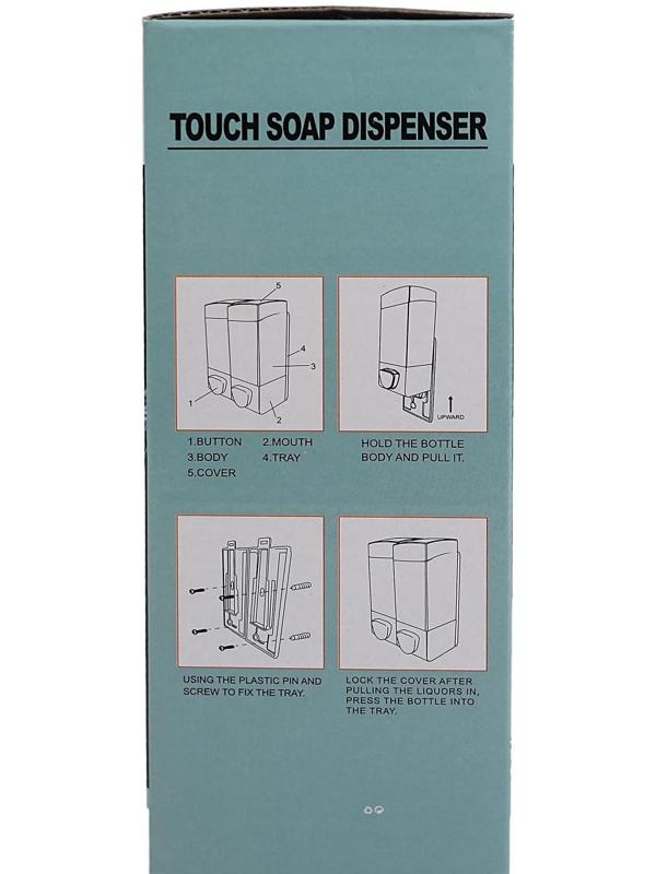 Диспенсер для антисептика/жидкого мыла механический, 350 мл, пластик, цвет коричневый