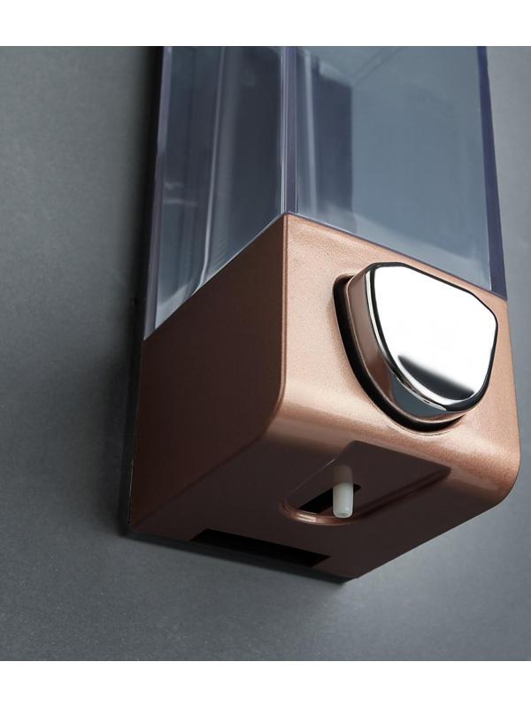 Диспенсер для антисептика/жидкого мыла механический, 350 мл, пластик, цвет коричневый