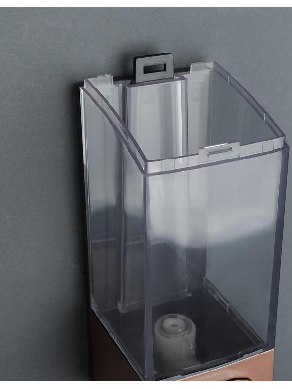 Диспенсер для антисептика/жидкого мыла механический, 350 мл, пластик, цвет коричневый