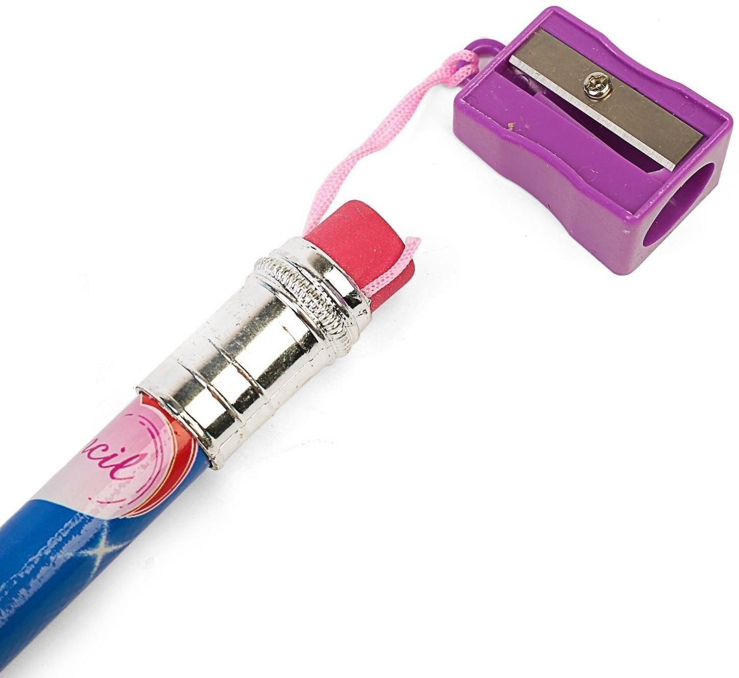 Карандаш чернографитный с ластиком 