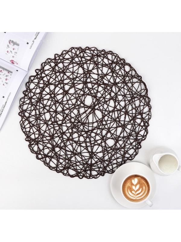 Салфетка сервировочная на стол «Одуванчик», 38×38 см, цвет коричневый