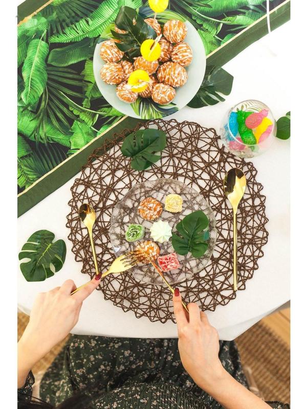 Салфетка сервировочная на стол «Одуванчик», 38×38 см, цвет коричневый