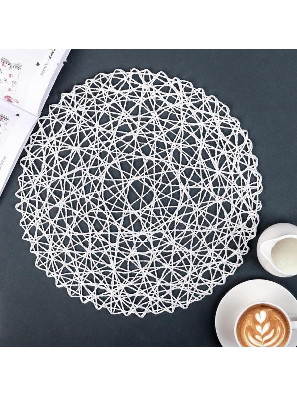 Салфетка сервировочная на стол «Одуванчик», 38×38 см, цвет белый