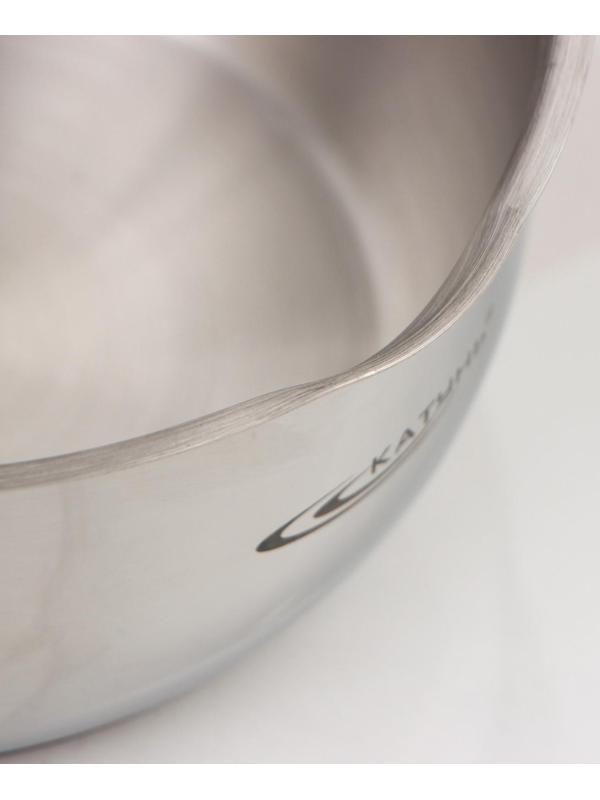 Ковш «Аврора», 1,6 л, d=16 см, капсульное дно, стеклянная крышка, клёпаная ручка