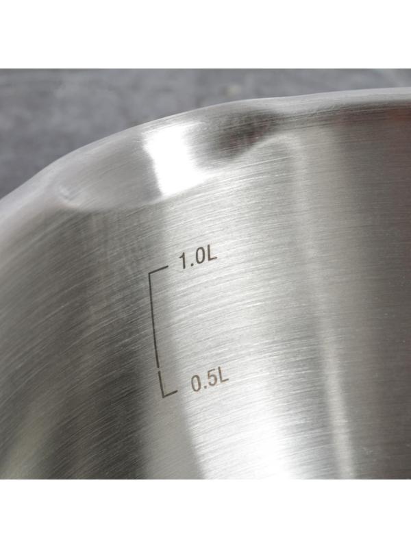 Ковш «Аврора», 1,6 л, d=16 см, капсульное дно, стеклянная крышка, клёпаная ручка