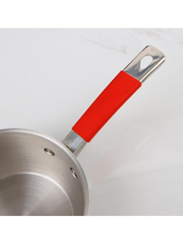 Ковш «Аврора», 1,6 л, d=16 см, капсульное дно, стеклянная крышка, клёпаная ручка