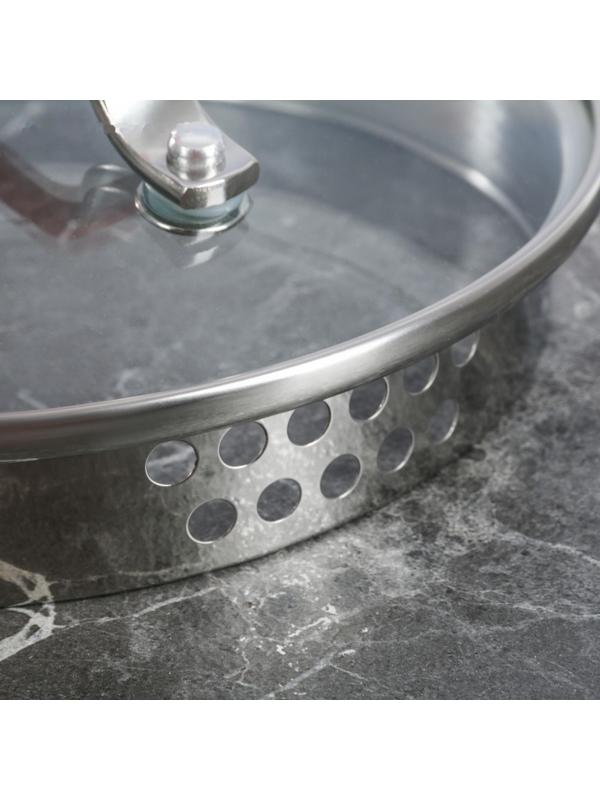 Ковш «Аврора», 1,6 л, d=16 см, капсульное дно, стеклянная крышка, клёпаная ручка