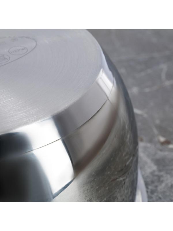 Ковш «Аврора», 1,6 л, d=16 см, капсульное дно, стеклянная крышка, клёпаная ручка