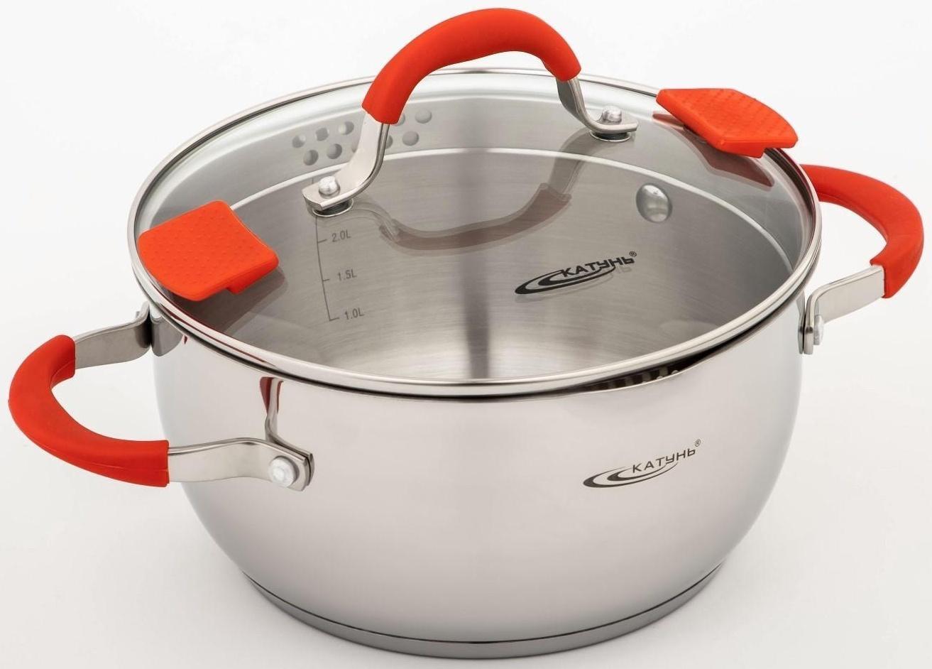 Кастрюля «Аврора», 4 л, d=22 см, капсульное дно, стеклянная крышка