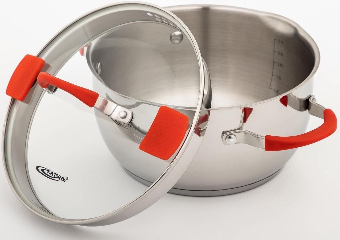 Кастрюля «Аврора», 4 л, d=22 см, капсульное дно, стеклянная крышка