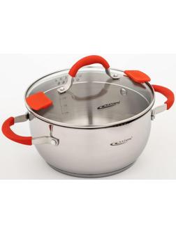 Кастрюля «Аврора», 4 л, d=22 см, капсульное дно, стеклянная крышка