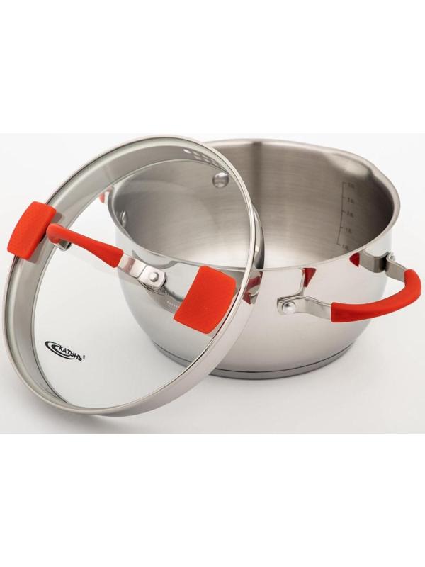 Кастрюля «Аврора», 4 л, d=22 см, капсульное дно, стеклянная крышка