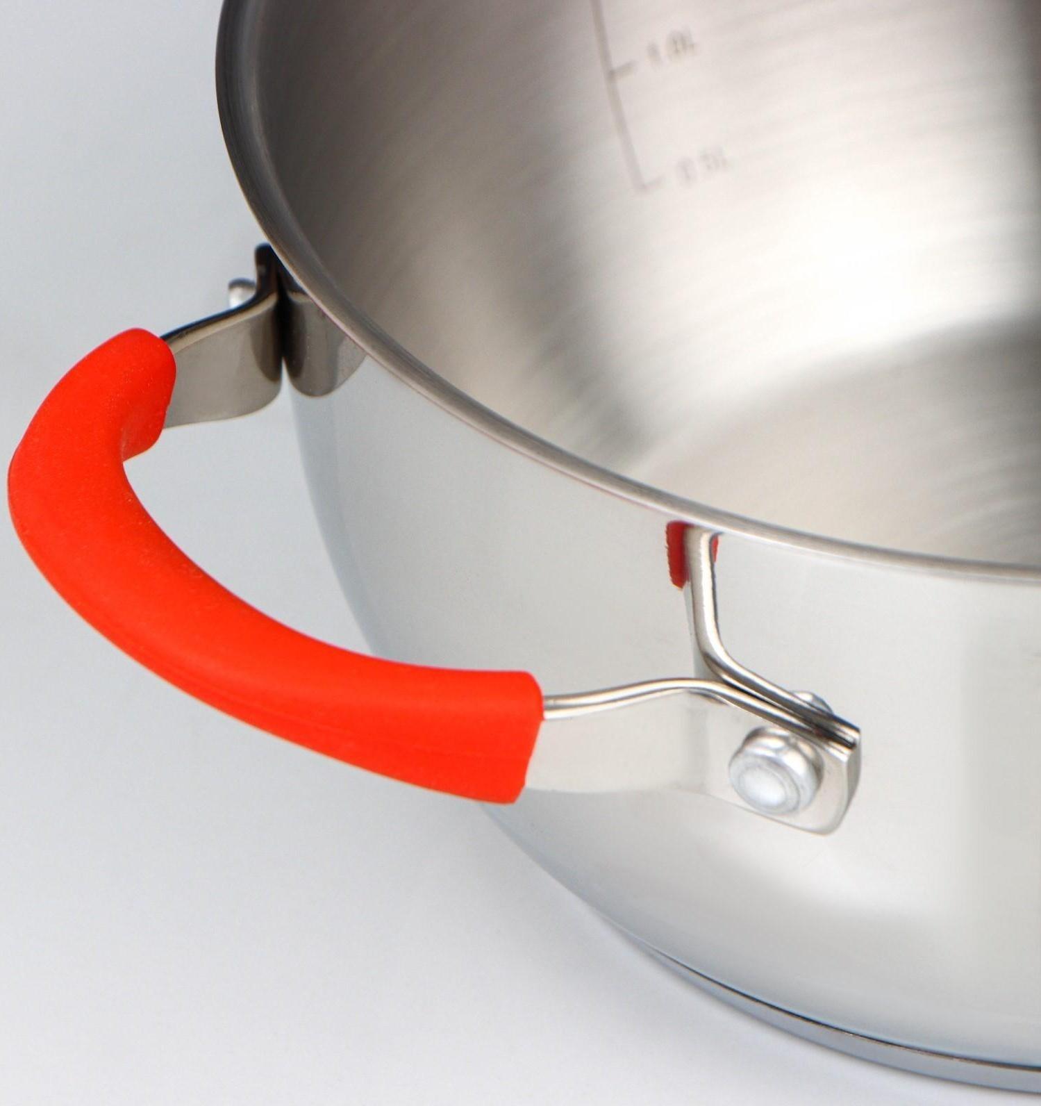 Кастрюля «Аврора», 3 л, d=20 см, капсульное дно, стеклянная крышка