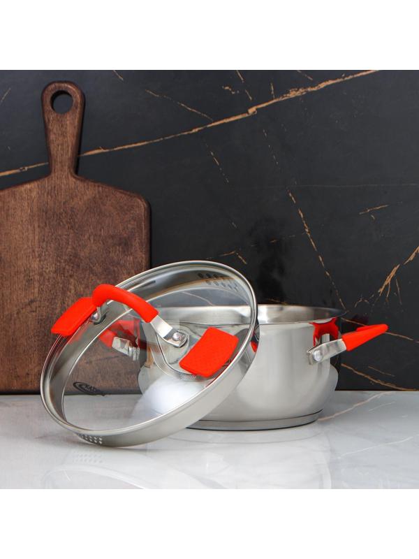 Кастрюля «Аврора», 3 л, d=20 см, капсульное дно, стеклянная крышка