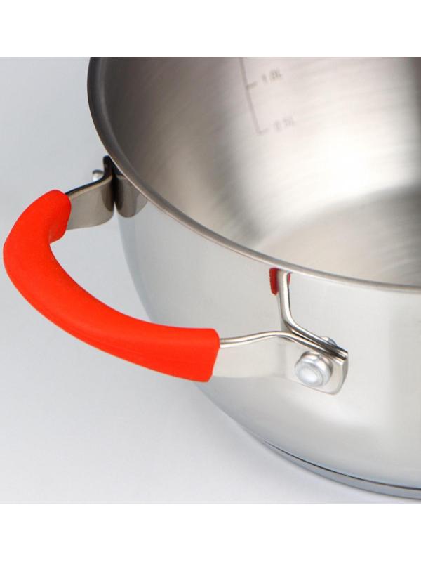 Кастрюля «Аврора», 3 л, d=20 см, капсульное дно, стеклянная крышка