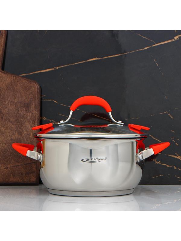 Кастрюля «Аврора», 3 л, d=20 см, капсульное дно, стеклянная крышка