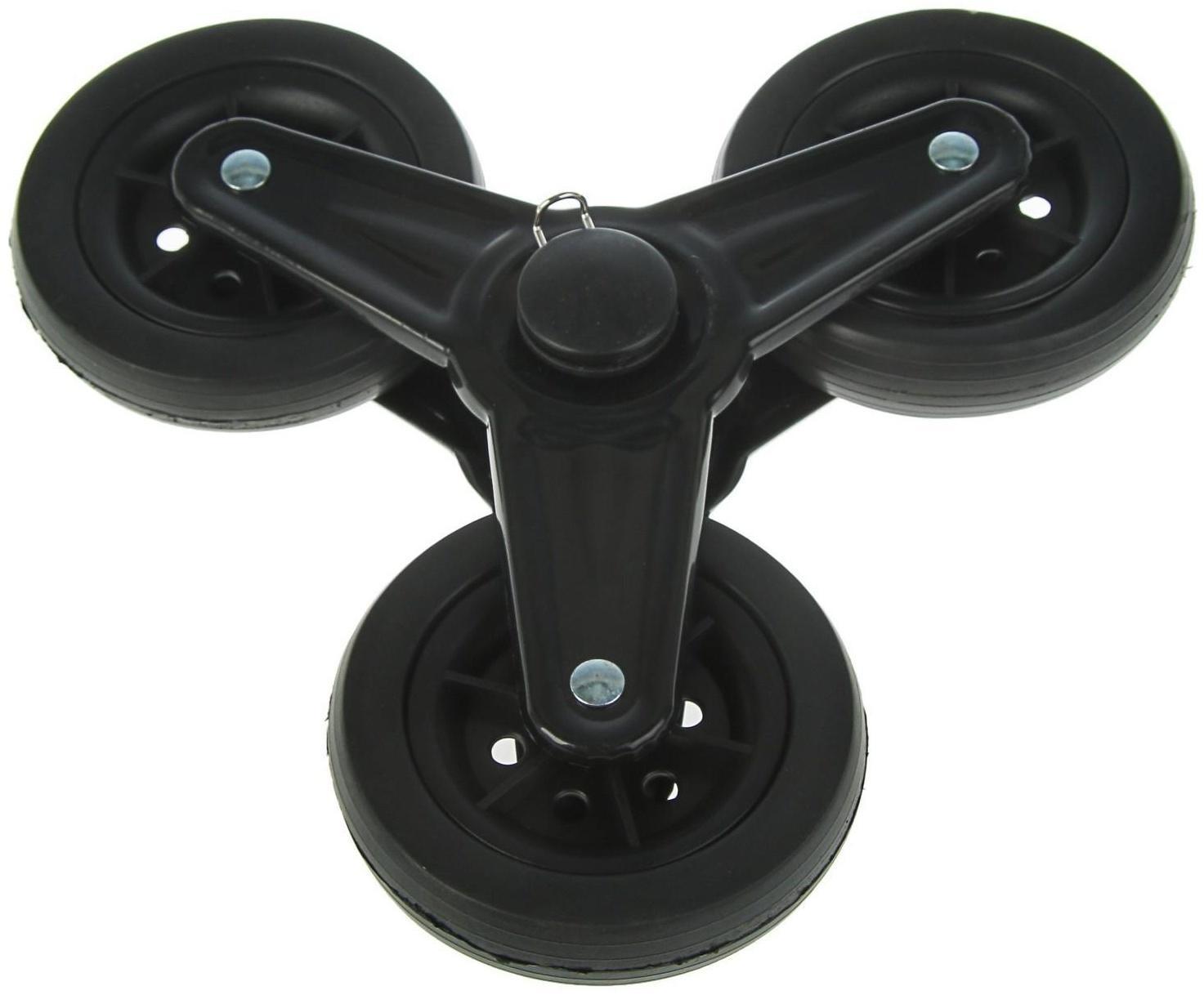 Колесо для тележки тройное, d=90 мм, черное