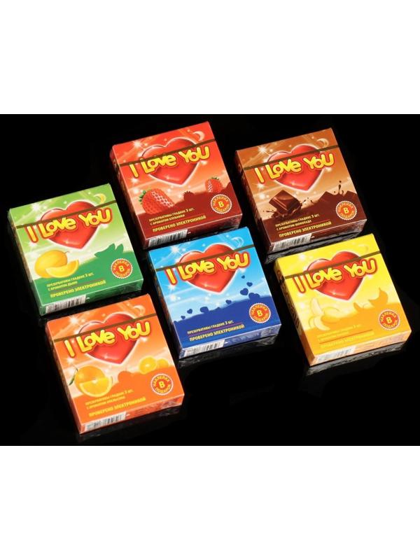 Презервативы I Love You, с ароматом фруктов, 3 шт.