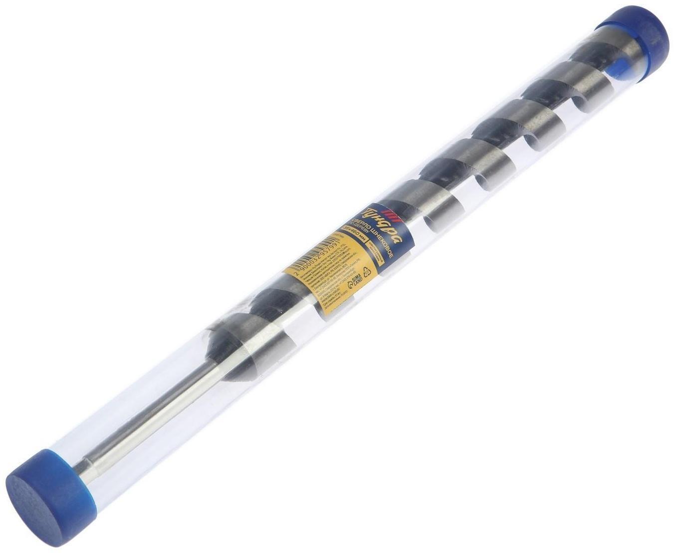 Сверло по дереву шнековое ТУНДРА, шестигранный хвостовик, 35 х 460 мм