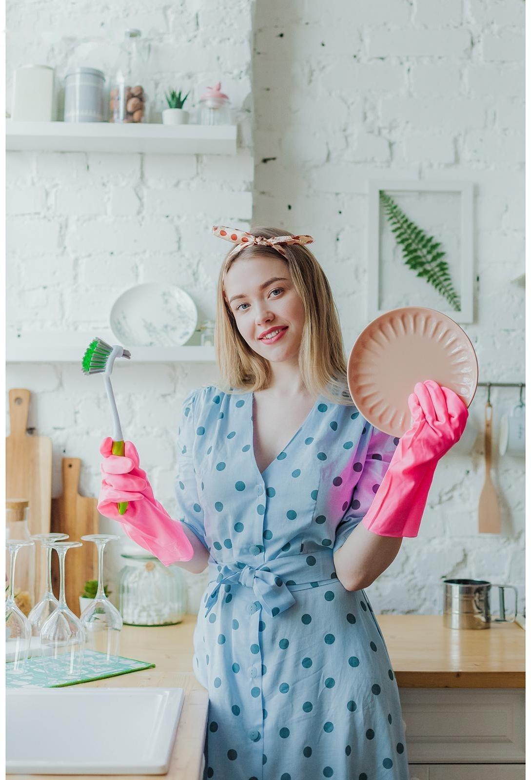 Перчатки хозяйственные защитные Доляна, суперпрочные, размер L, ПВХ, 85 гр, цвет розовый