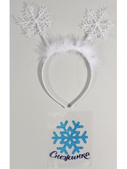 Карнавальный костюм для девочек «Снежинка», 2 предмета: ободок, термонаклейка