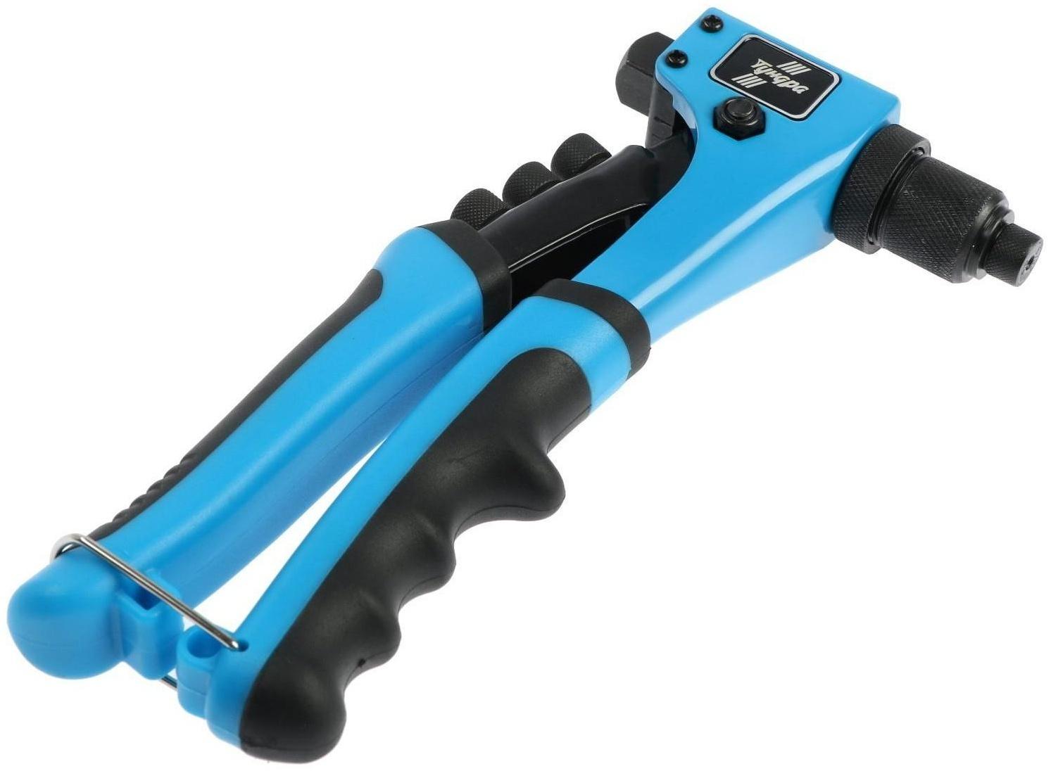 Заклепочник ТУНДРА, 210 мм, 2К рукоятки, заклепки 2.4 - 3.2 - 4 - 4.8 мм