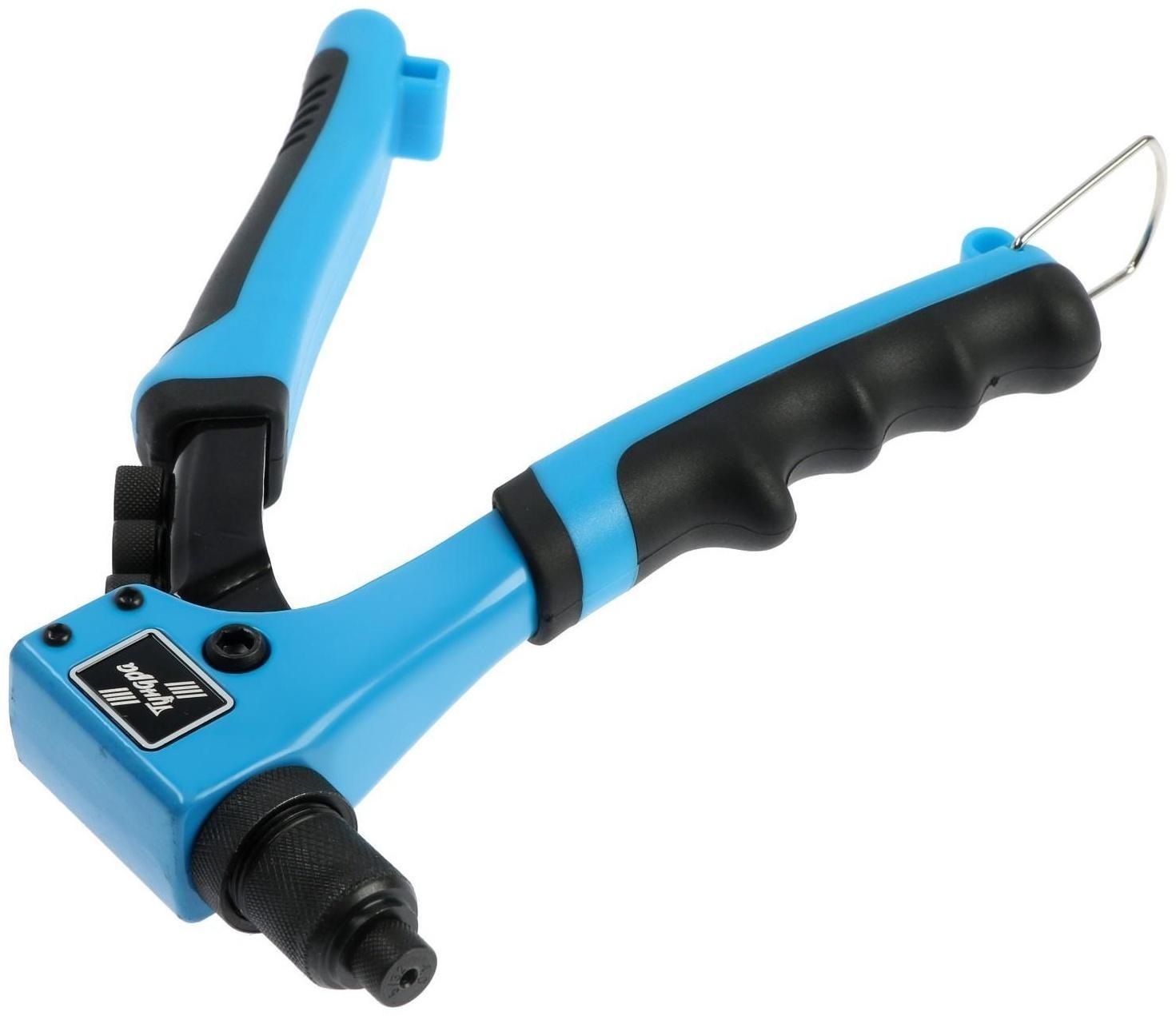 Заклепочник ТУНДРА, 210 мм, 2К рукоятки, заклепки 2.4 - 3.2 - 4 - 4.8 мм