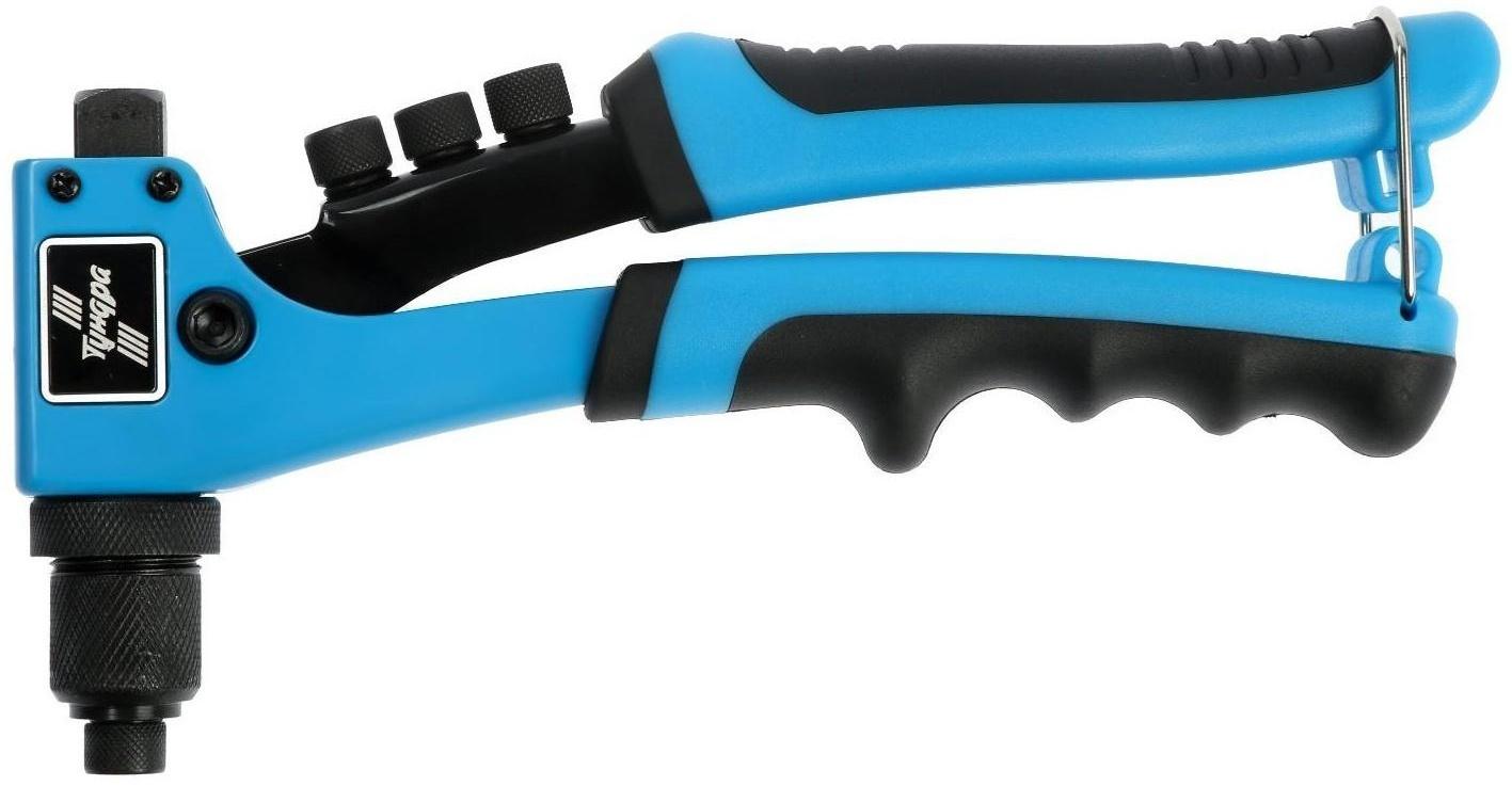 Заклепочник ТУНДРА, 210 мм, 2К рукоятки, заклепки 2.4 - 3.2 - 4 - 4.8 мм