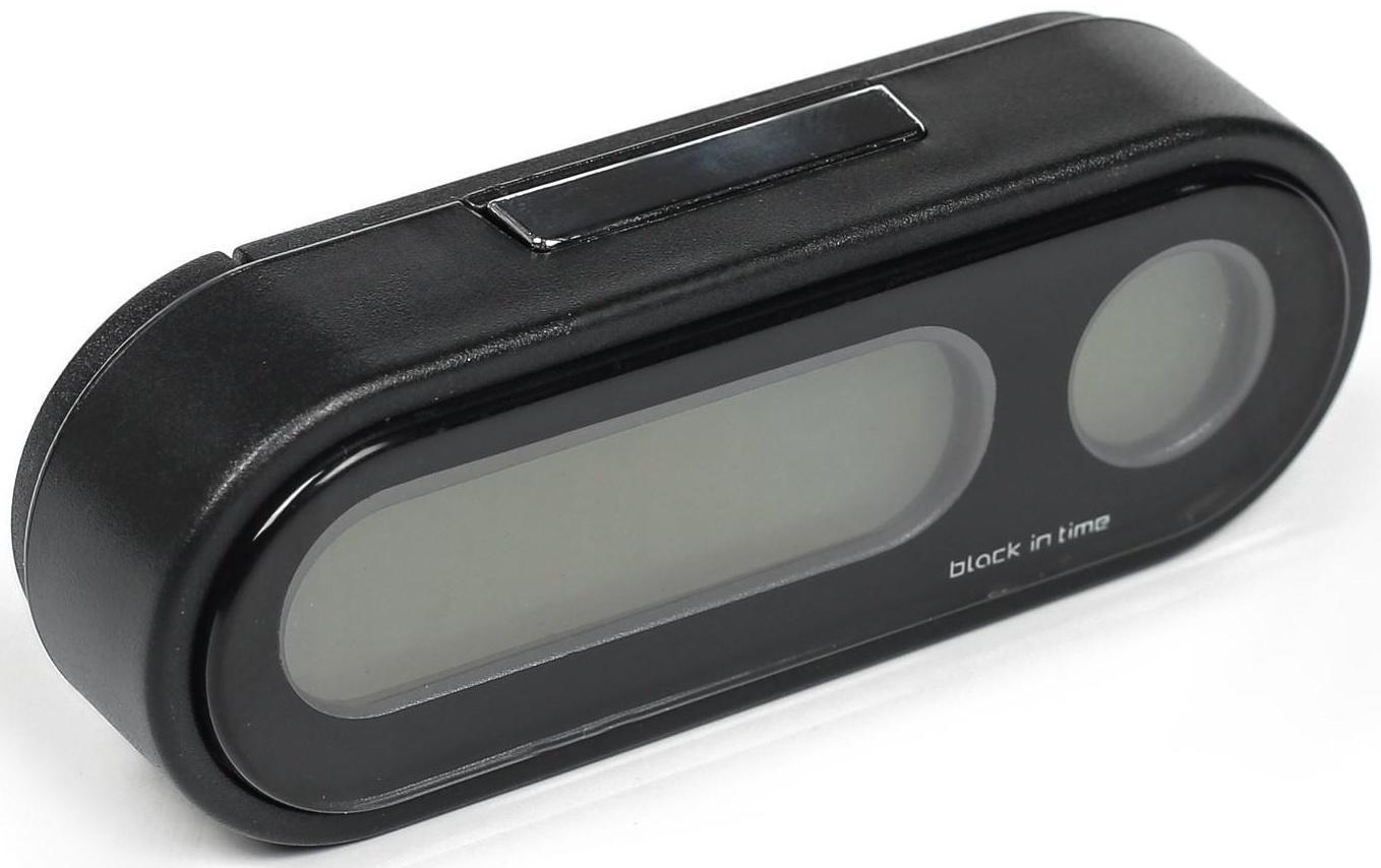 Часы-термометр TORSO, автомобильные с подсветкой, черный