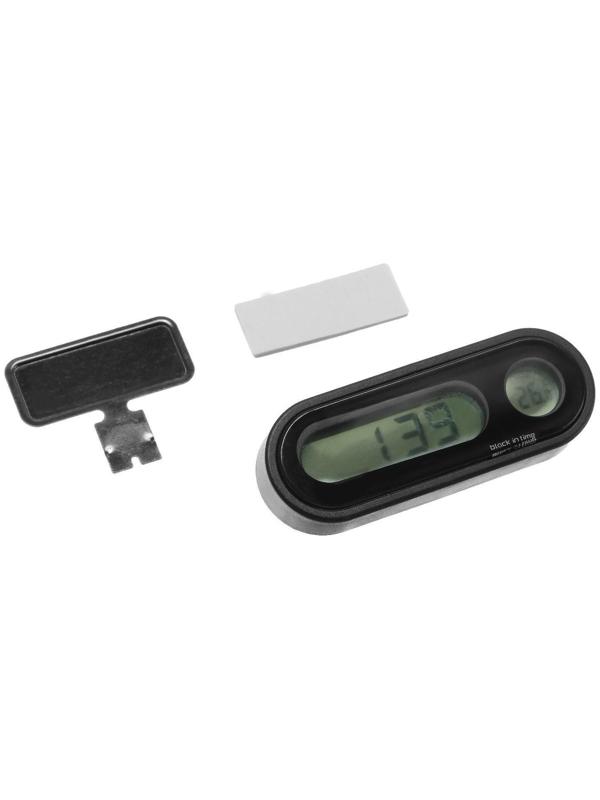 Часы-термометр TORSO, автомобильные с подсветкой, черный