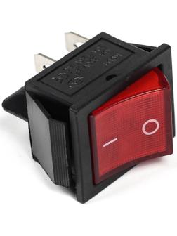 Выключатель клавишный с подсветкой одинарный, красный