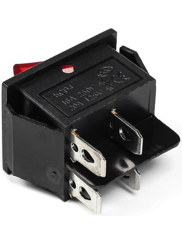 Выключатель клавишный с подсветкой одинарный, красный