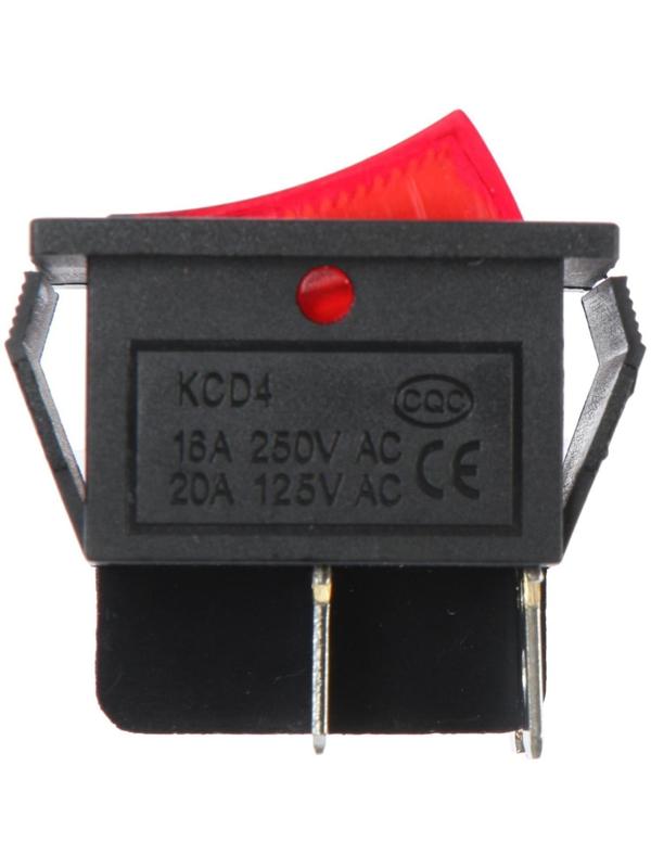 Выключатель клавишный с подсветкой одинарный, красный