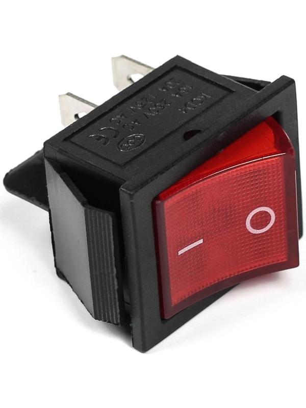 Выключатель клавишный с подсветкой одинарный, красный