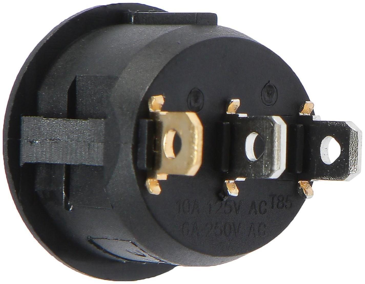 Выключатель клавишный с подсветкой, диаметр 23 мм, красный