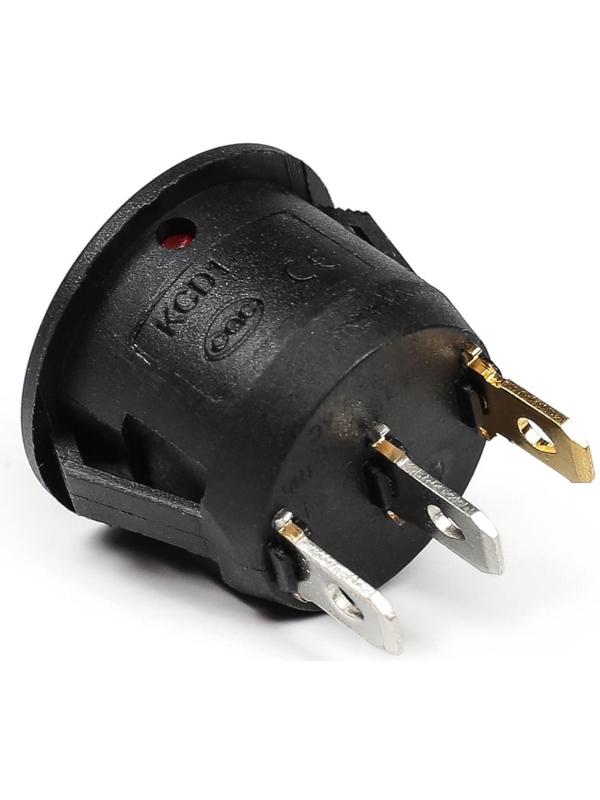 Выключатель клавишный с подсветкой, диаметр 23 мм, красный