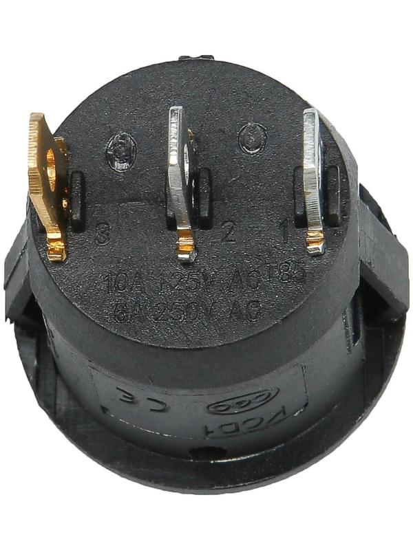 Выключатель клавишный с подсветкой, диаметр 23 мм, желтый