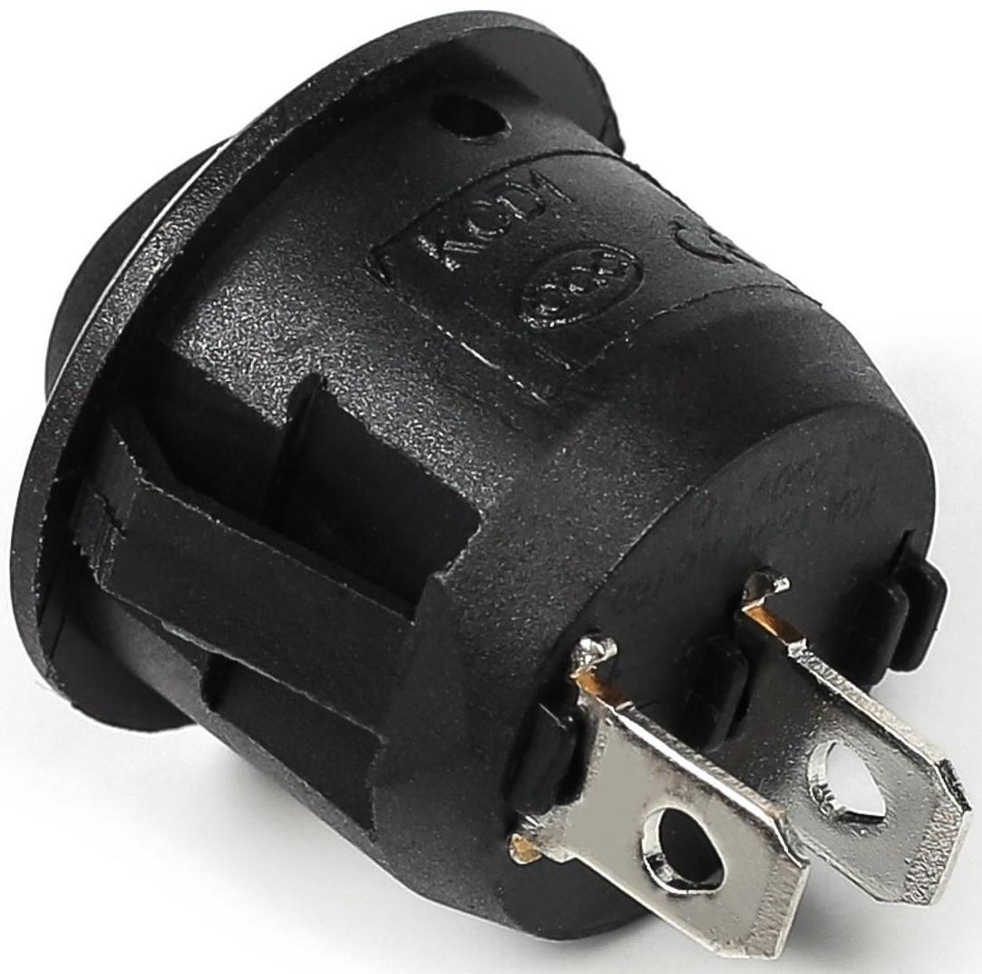 Выключатель клавишный без подсветки, диаметр 23 мм, черный