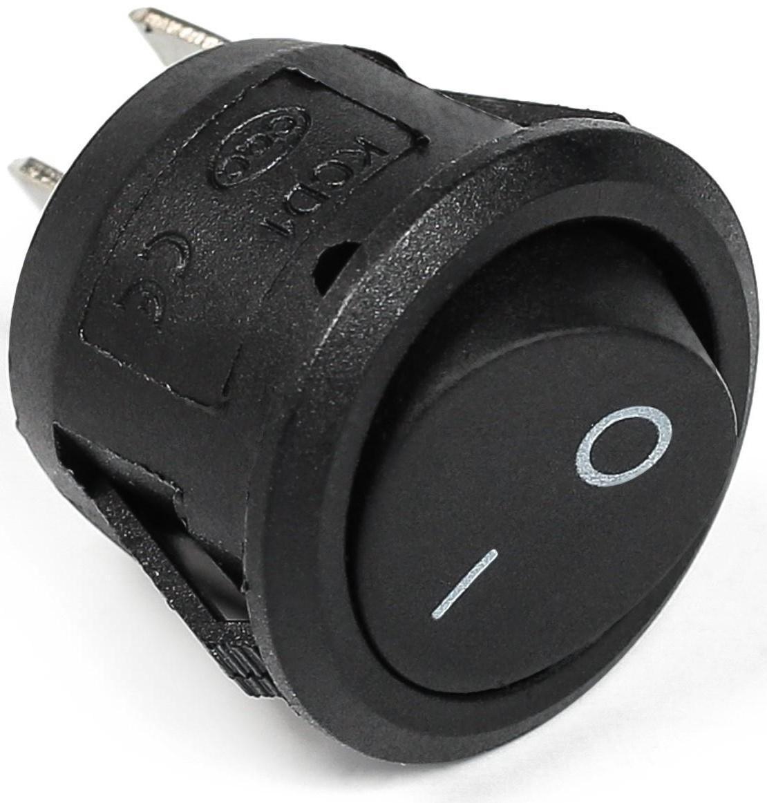 Выключатель клавишный без подсветки, диаметр 23 мм, черный