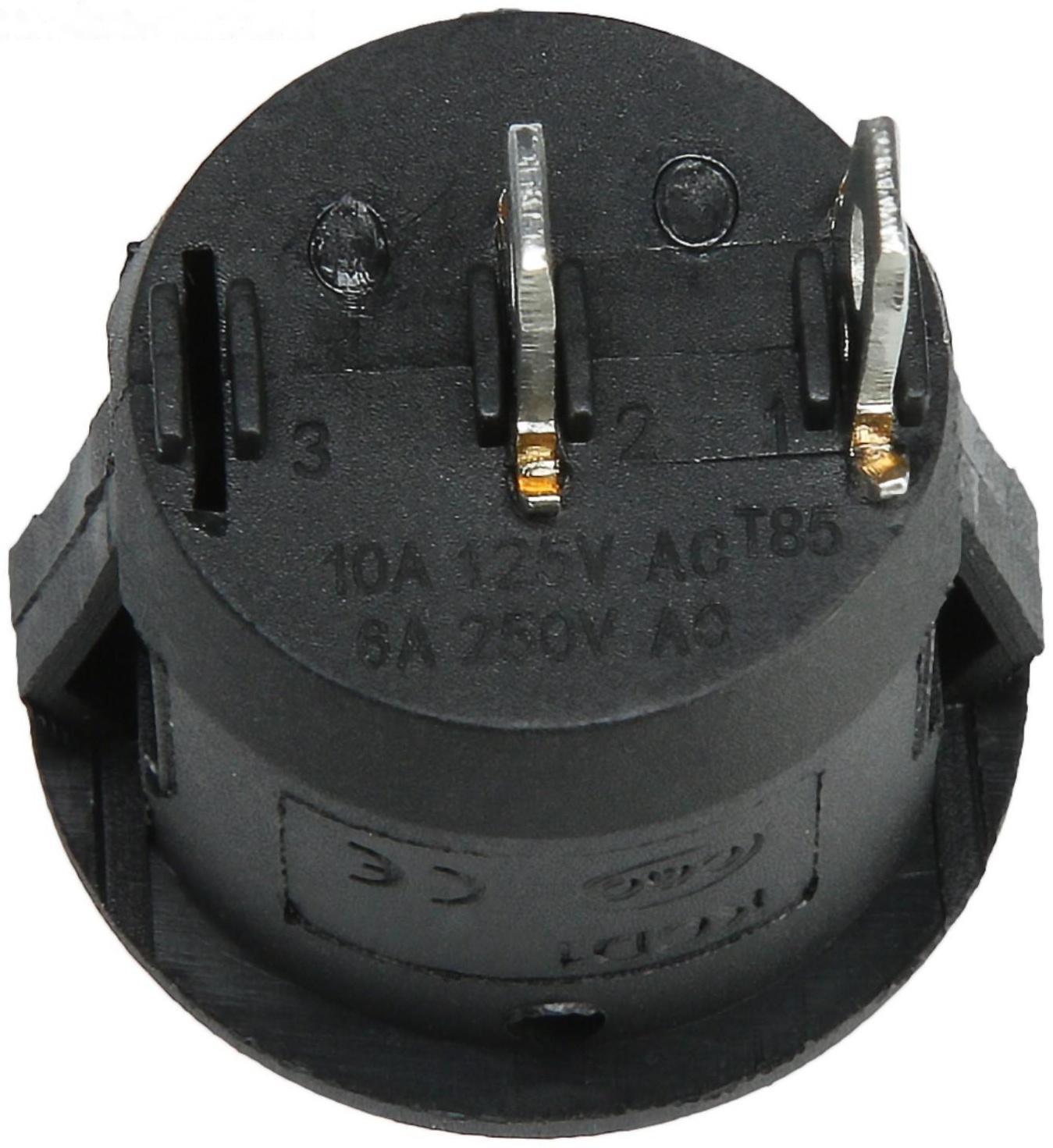 Выключатель клавишный без подсветки, диаметр 23 мм, черный