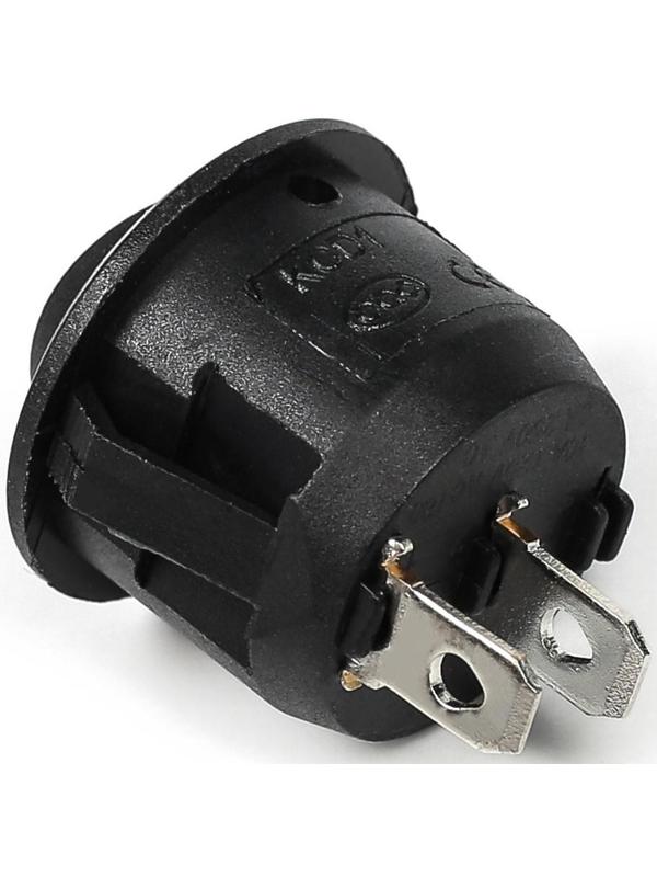 Выключатель клавишный без подсветки, диаметр 23 мм, черный