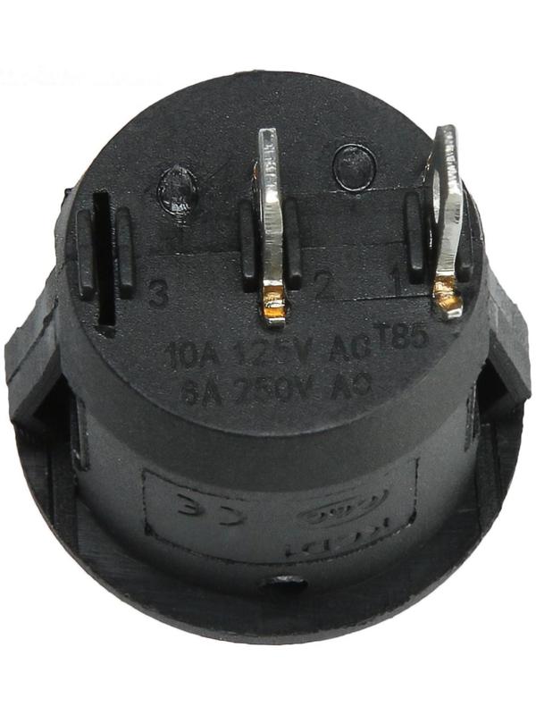 Выключатель клавишный без подсветки, диаметр 23 мм, черный