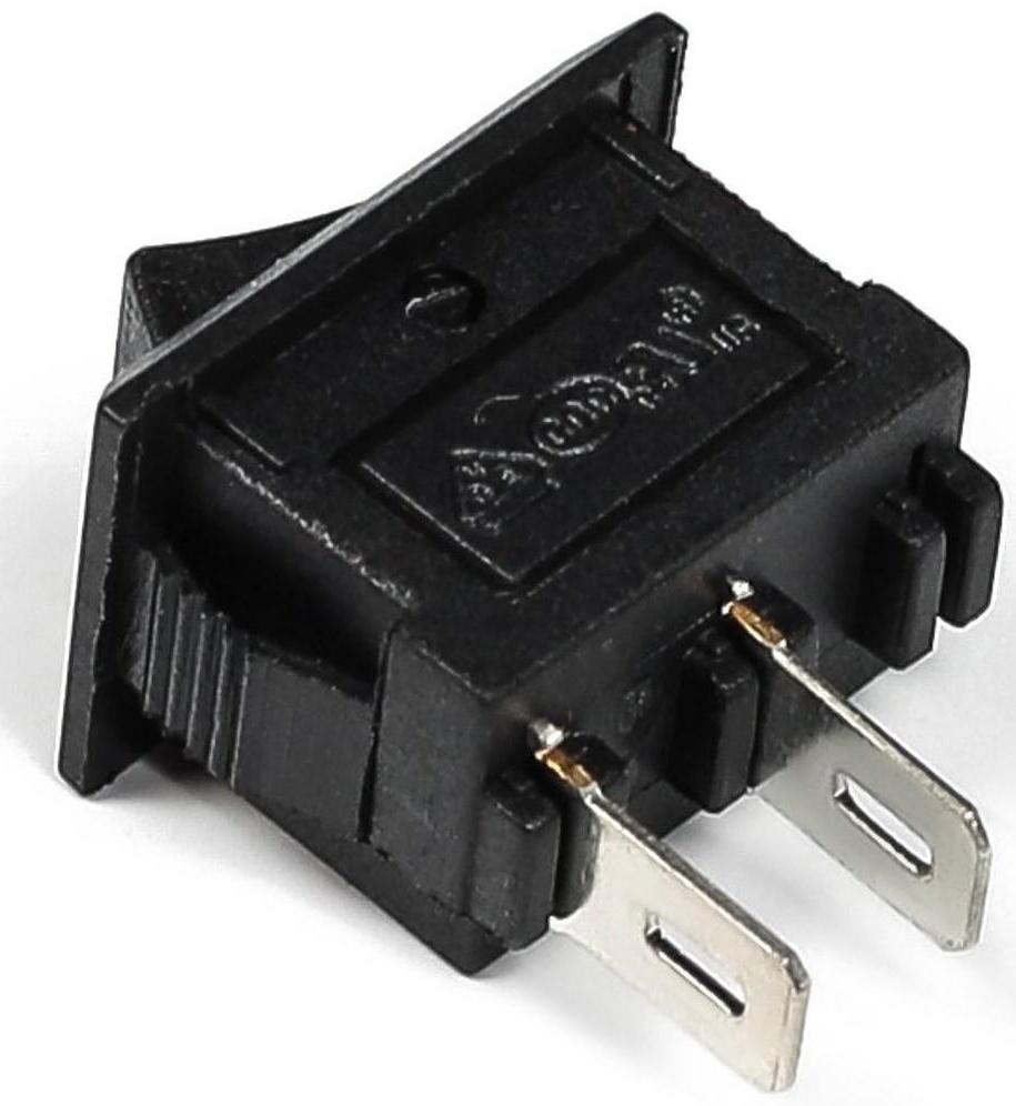 Выключатель клавишный без подсветки одинарный, черный