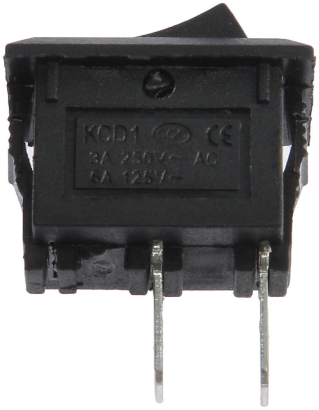 Выключатель клавишный без подсветки одинарный, черный