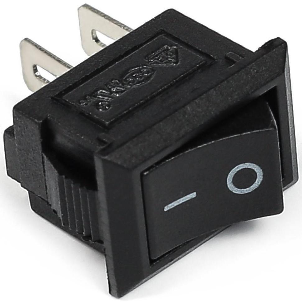 Выключатель клавишный без подсветки одинарный, черный