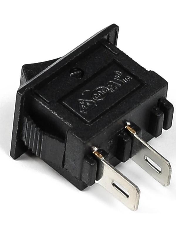 Выключатель клавишный без подсветки одинарный, черный