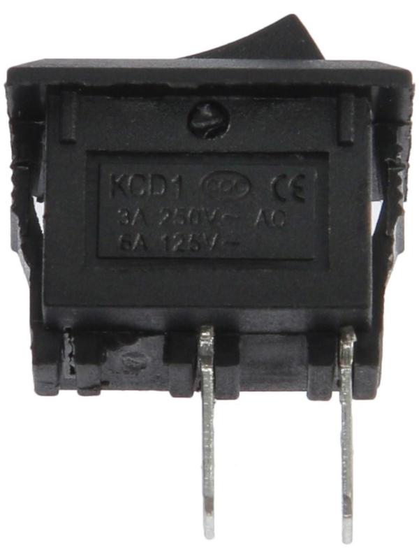 Выключатель клавишный без подсветки одинарный, черный